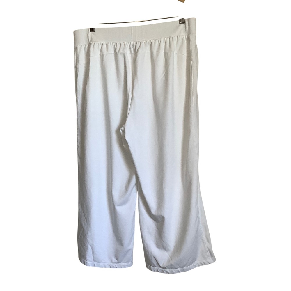 T by Talbots Women White Wide Leg Crop Pants XL Petite Cotton Modal Stretch XLp - Picture 4 of 16